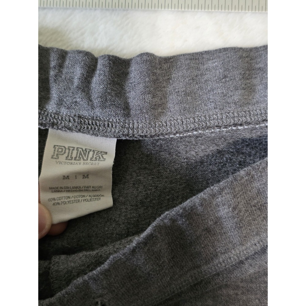 Victoria's Secret PINK Womens Medium Gray Wide Leg PINK Butt Spellout Logo Y2K - Picture 8 of 8